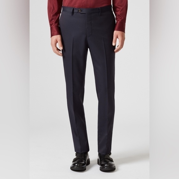 PAL ZILERI Mens Flat Front Wool Pants - Picture 1 of 13